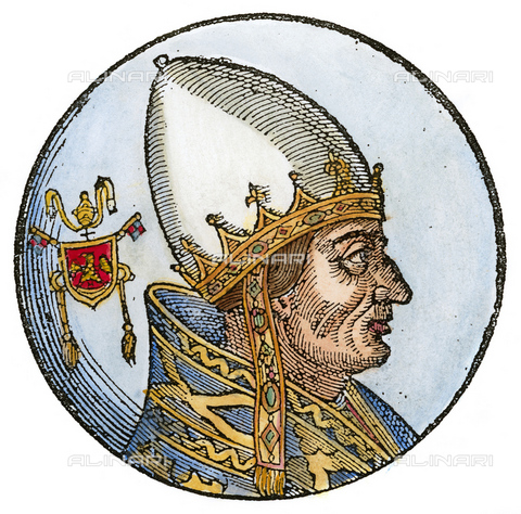 GRC-F-059241-0000 - Papa Innocenzo III, 1592, xilografia, Scuola Veneziana della fine del XVI secolo - Granger, NYC /Archivi Alinari