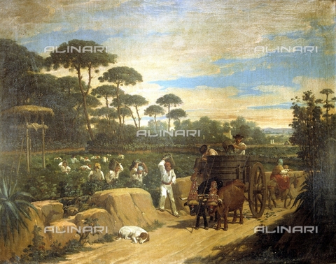 IFA-S-AAA005-7847 - Harvest, oil on canvas, Dominguez Becquer Joaquin (1817-1879), Private Collection - Index/Alinari Archives, Florence