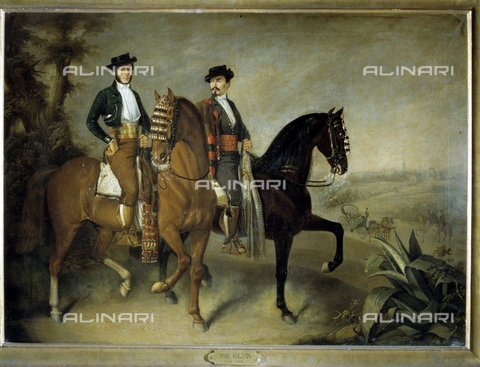 IFA-S-AAA005-8392 - Portrait of two men on horseback, oil on canvas, Roldan, Jose (1802-1874), Museo de Bellas Artes, Granada - Index/Alinari Archives, Florence