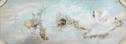 IMA-F-625587-0000 - Allegoria della primavera, affresco del soffitto, olio su stucco, Gustav Klimt (1862-1918)-Franz Matsch (1861-1942)-Ernst Klimt (1864-1892), Hermesvilla, Feldmuehlgasse, Vienna - Wien Museum / brandstaetter images /Archivi Alinari