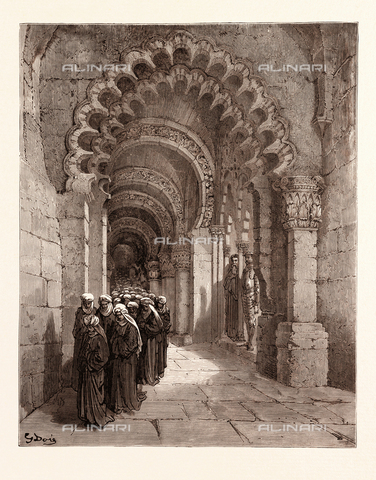 LCA-F-000449-0000 - I dolenti per Durandarte nella grotta di Montesinos, Gustave Dore (1832-1883), incisione per Don Chisciotte di Miguel De Cervantes, 1870 - Liszt Collection/Archivi Alinari