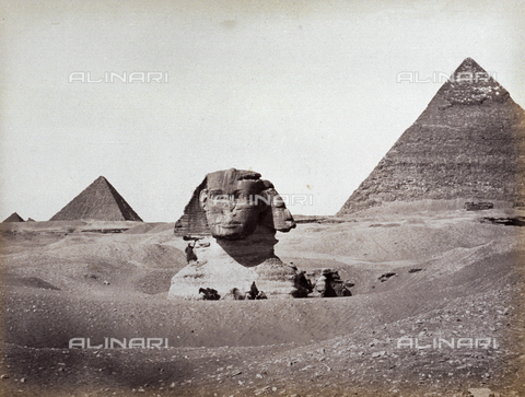 MFC-A-004677-0036 - La Sfinge fra le piramidi di Chefren e di Micerino, Giza - Data dello scatto: 1870-1880 - Archivi Alinari, Firenze