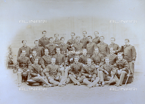 MFC-F-001605-0000 - Group portrait of a military company, of the infantry - Date of photography: 1870-1880 ca. - Alinari Archives, Florence