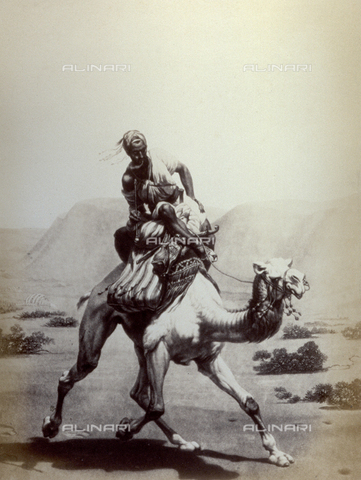PDC-F-001748-0000 - L'immagine riproduce un'incisione raffigurante 'La posta nel deserto',dal dipinto del francese Horace Vernet - Data dello scatto: 1860-1870 ca. - Archivi Alinari, Firenze