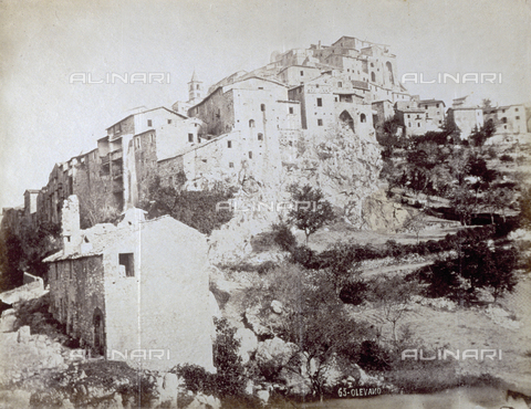 PDC-F-002887-0000 - Panorama del paese di Olevano Romano, piccola località arroccata sulla cima di un colle - Data dello scatto: 1872 - Archivi Alinari, Firenze