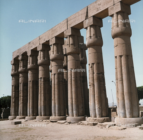 RAD-F-000237-0000 - Il grande Colonnato con le tipiche colonne papiriformi del Tempio di Luxor, nell'Alto Egitto - Data dello scatto: 1970 ca. - Archivi Alinari, Firenze