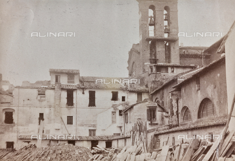 REA-F-000171-0000 - The Convent of Santa Maria in Ara Coeli during demolition during the refurbishment of the Piazza Venezia at the Vittoriano in Rome building - Date of photography: 1880-1890 ca. - Alinari Archives, Florence