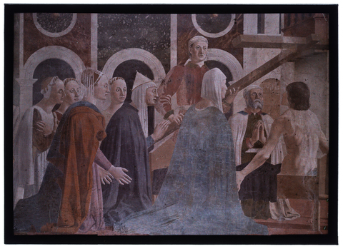 RGD-F-001892-0000 - Verifica della Croce, affresco, Storie della Vera Croce, Piero della Francesca (1412-1492), Chiesa di San Francesco, Arezzo - Data dello scatto: 1900-1927 ca. - Archivi Alinari, Firenze