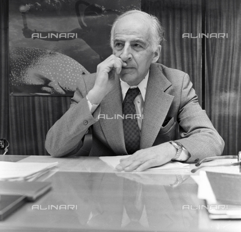 RNA-F-091548-0000 - Il fisico Bruno Pontecorvo (1913-1993) responsabile del dipartimento di fisica presso l'Istituto di Studi Nucleari a Dubna - Data dello scatto: 01/01/1985 - Sputnik/ Archivi Alinari