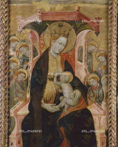 SEA-S-OR2000-0005 - Madonna del latte, particolare del Retablo di San Martino, tempera su tavola, Maestro di scuola catalano-aragonese, Museo Archeologico e Storico Artistico "Antiquarium Arborense", Oristano - Data dello scatto: 2000 - Archivi Alinari, Firenze