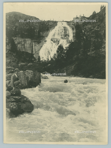 TCI-F-A04583-0000 - Europe, Italy, Piedmont, formazza val, the waterfall of the river mouth, 1920 1930 - Touring Club Italiano/Alinari Archives Management