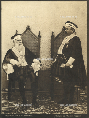 TCI-F-I12351-0000 - europe, republic of San Marino, regents captains in traditional costume, 1890 1900 - Touring Club Italiano/Alinari Archives Management