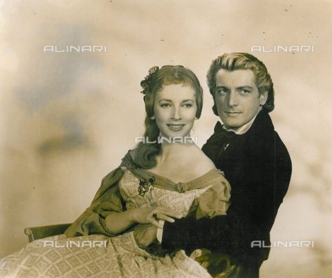 TOP-S-000115-8942 - Actors Alan Badel as Richard Wagner and Valentina Cortese as Mathilde Wesendonck in a scene from the 1955 movie "Magic Fire" - Date of photography: 1955 - TopFoto / Alinari Archives