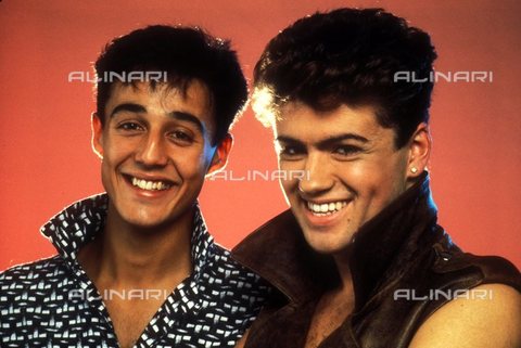 TOP-S-000141-0258 - British singer George Michael and guitarist Andrew Ridgely of the band Wham - Date of photography: 1984 - Photoshot / TopFoto / Alinari Archives