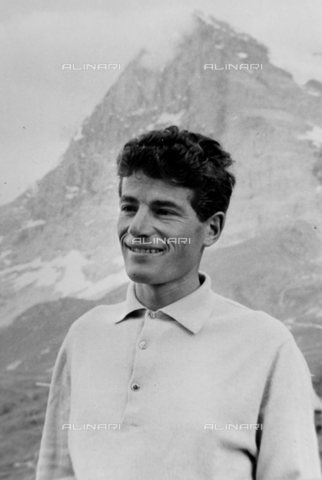 TOP-S-0IPU46-1448 - The Swiss mountaineer Michel Darbellay was the first to complete the solo ascent of the Eiger North Face - Date of photography: 06/08/1963 - TopFoto / Alinari Archives