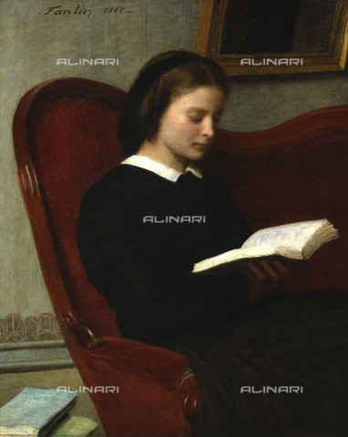 WHA-S-051000-1830 - La lettrice, olio su tela, Fantin-Latour, Henri (1836-1904), Musée d'Orsay, Parigi - World History Archive/Archivi Alinari