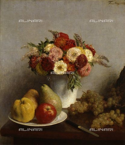 WHA-S-051000-1840 - Fiori e frutta, olio su tela, Fantin-Latour, Henri (1836-1904), Musée d'Orsay, Parigi - World History Archive/Archivi Alinari