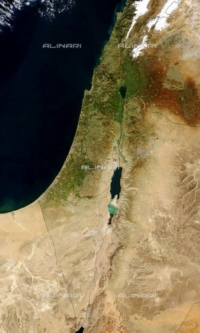 WHA-S-WHA059-0077 - Immagine satellitare di Israele nel gennaio del 2003 - Data dello scatto: 2003 - World History Archive/Archivi Alinari