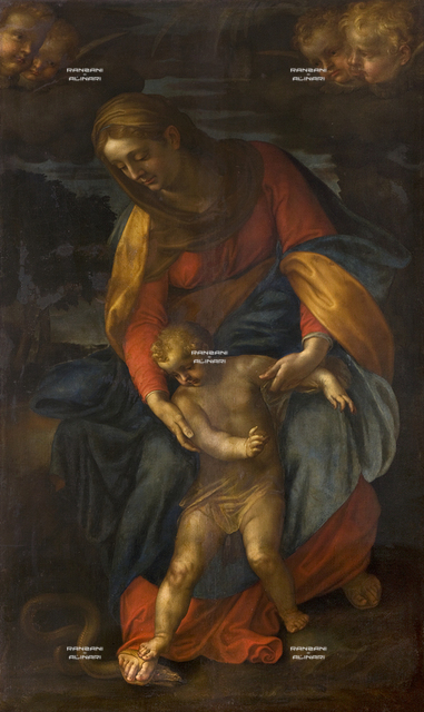 Madonna della serpe, olio su tela, Ambrogio Figino (1553-1608), Chiesa di Sant'Antonio, Milano